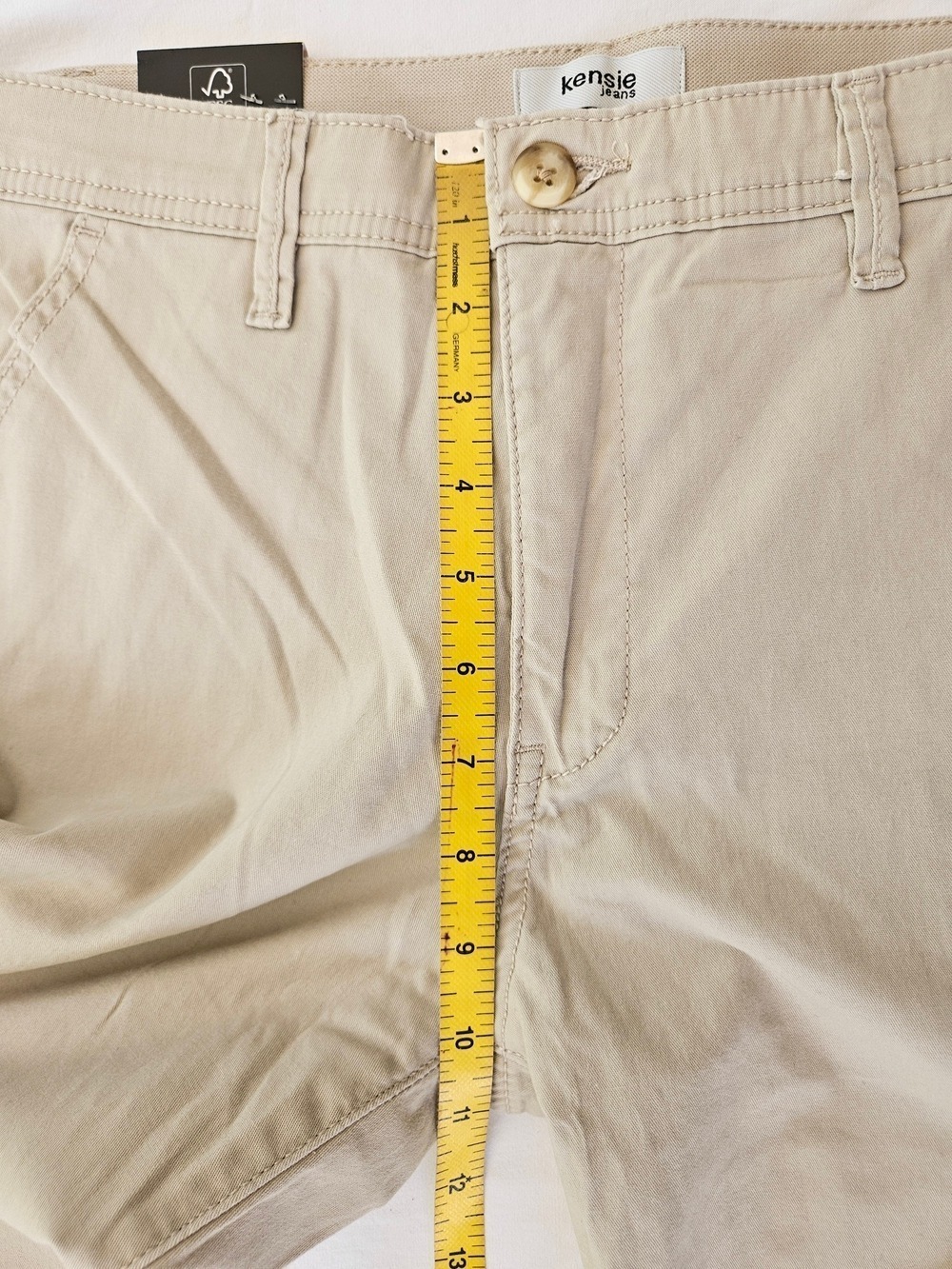 Kensie Jeans Beige Mid-Rise Chino Trousers NWT Size 6 Ankle Crop Pants Stretch - Picture 3 of 9